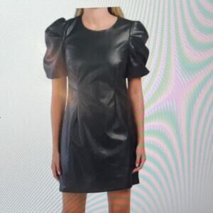 NWT Women's BCBGeneration Rayleine Faux Leather Black Dress Size Small